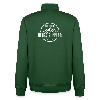 Old School Ultra Running - Sweat zippé unisexe en coton bio Stanley/Stella - vert bouteille - Dos - AI Model Male 185 dark (185cm)