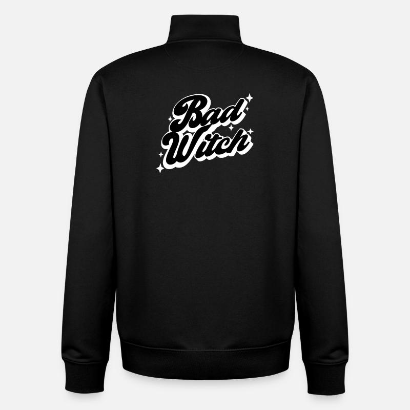 Mauvaise sorcière - Sweat zippé unisexe en coton bio Stanley/Stella - noir