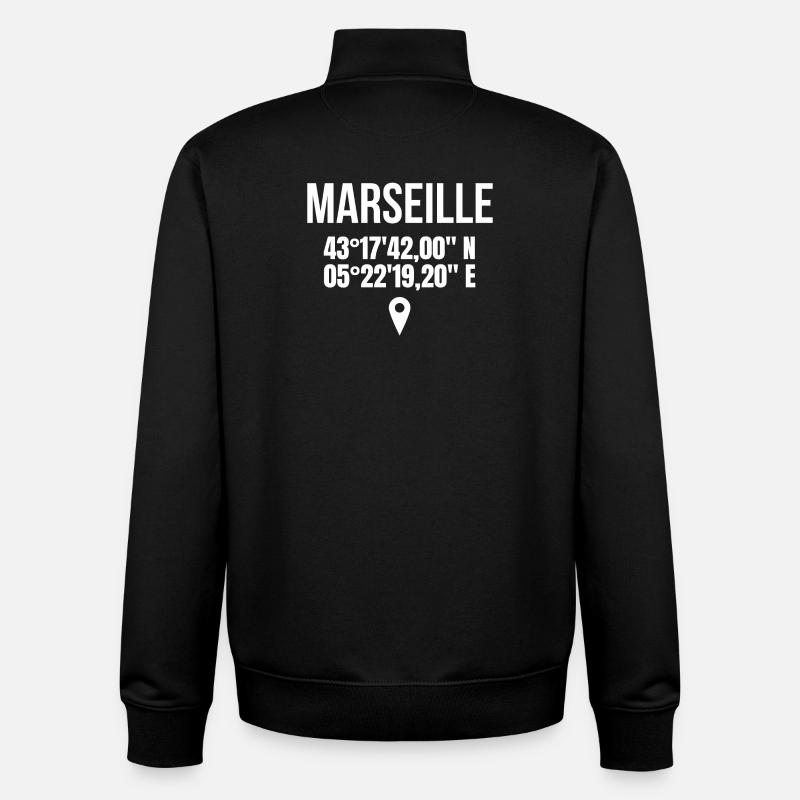 Marseille, ich bin Marseillais - Unisex Organic Zip Sweatshirt von Stanley/Stella - Schwarz