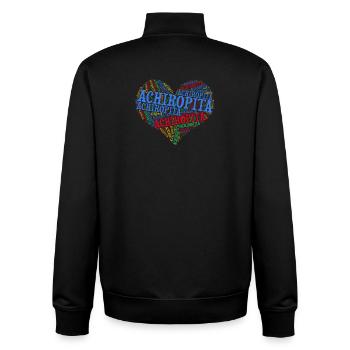 t-shirt Achiropita heart word cloud t-shirt - Unisex Organic Zip Sweatshirt by Stanley/Stella - black - Back - AI Model Male 185 light (185cm)
