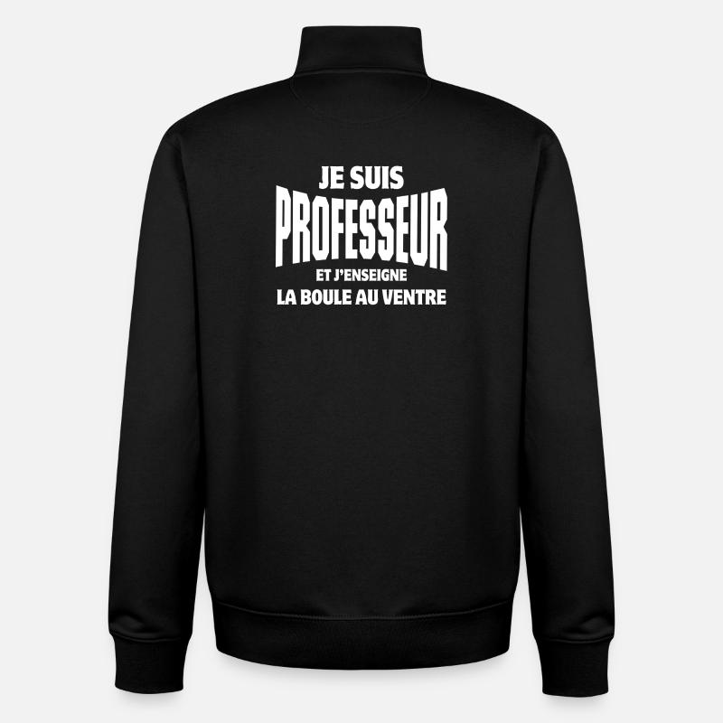 professeur, enseignant, école - Sweat zippé unisexe en coton bio Stanley/Stella - noir