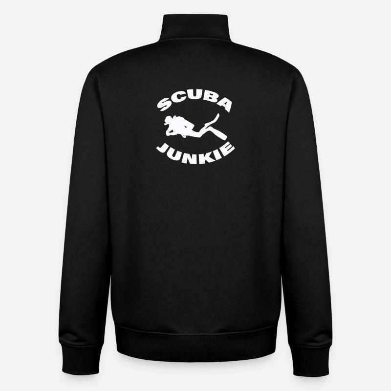 ACCRO À LA PLONGÉE SOUS-MARINE - Sweat zippé unisexe en coton bio Stanley/Stella - noir