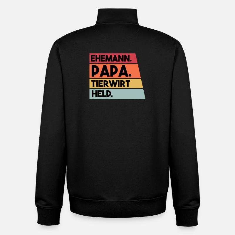 Ehemann Papa Tierwirt Held - Unisex Organic Zip Sweatshirt von Stanley/Stella - Schwarz