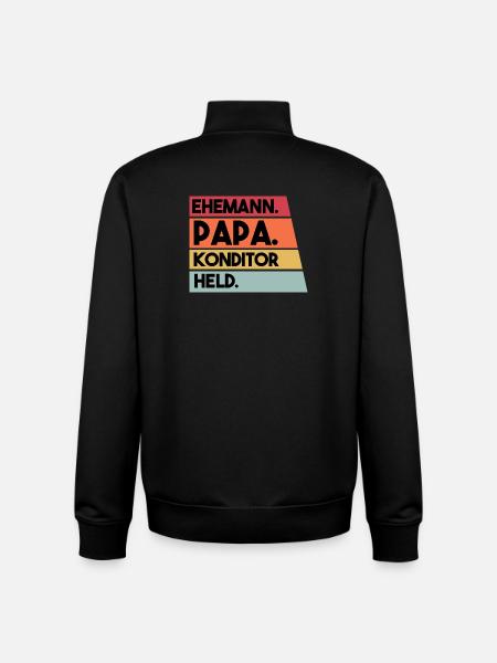 Ehemann Papa Konditor Held - Unisex Organic Zip Sweatshirt von Stanley/Stella - Schwarz