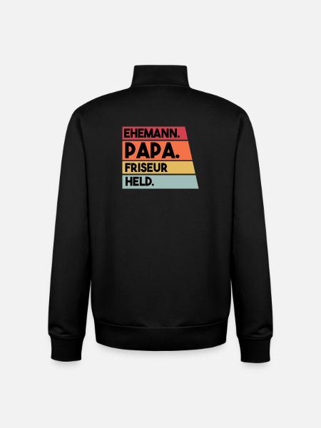 Ehemann Papa Friseur Held - Unisex Organic Zip Sweatshirt von Stanley/Stella - Schwarz