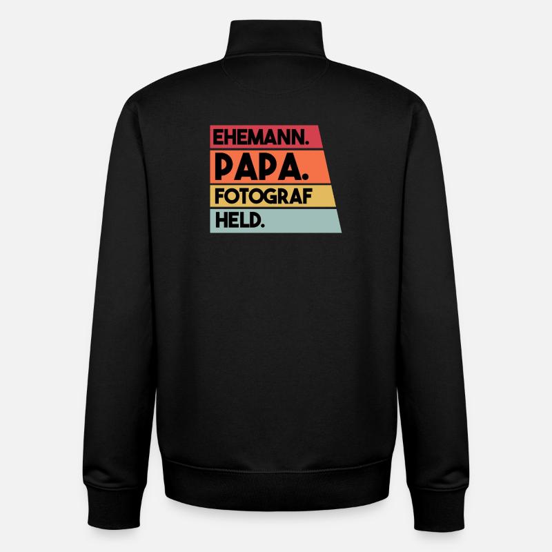 Ehemann Papa Fotograf Held - Unisex Organic Zip Sweatshirt von Stanley/Stella - Schwarz