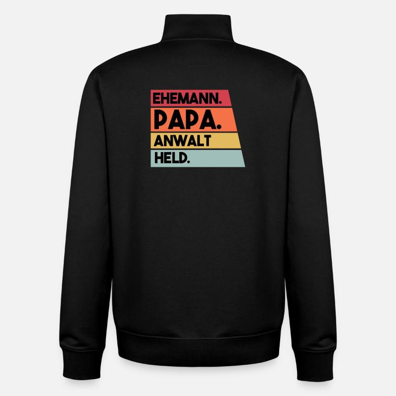 Ehemann Papa Anwalt Held - Unisex Organic Zip Sweatshirt von Stanley/Stella - Schwarz