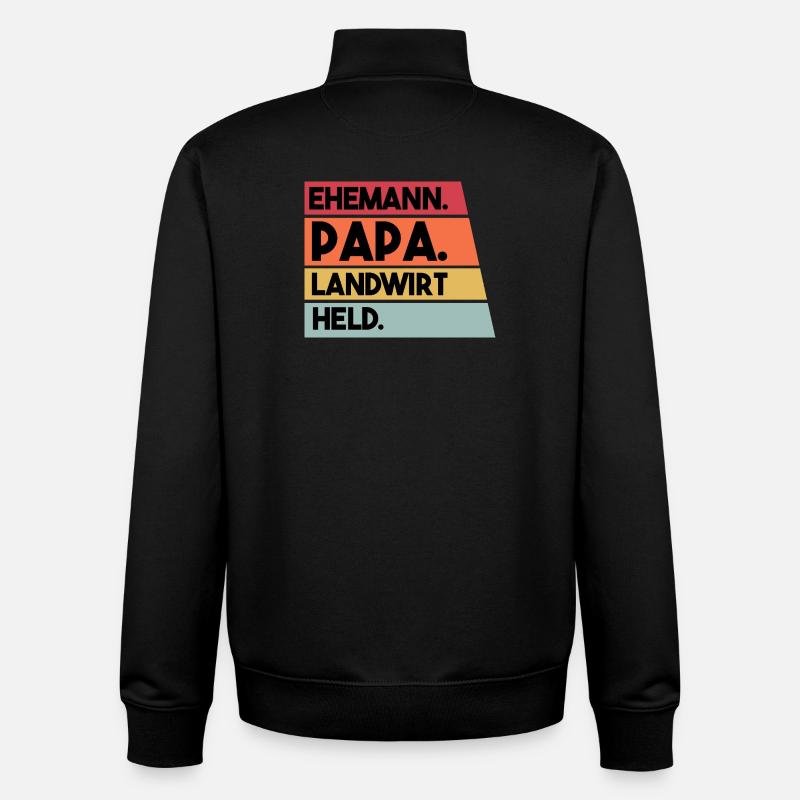 Ehemann Papa Landwirt Held - Unisex Organic Zip Sweatshirt von Stanley/Stella - Schwarz