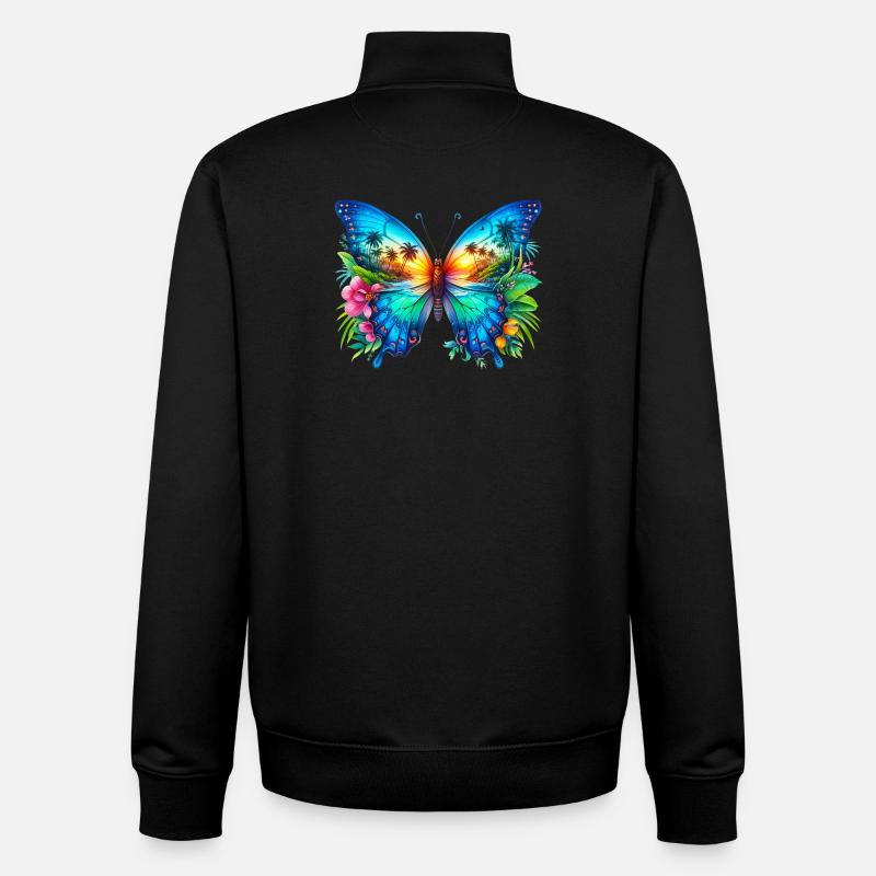 Butterfly - Unisex Organic Zip Sweatshirt by Stanley/Stella - black