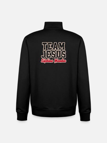 Team Jesus Lifetime Member Design - Unisex Organic Zip Sweatshirt by Stanley/Stella - black