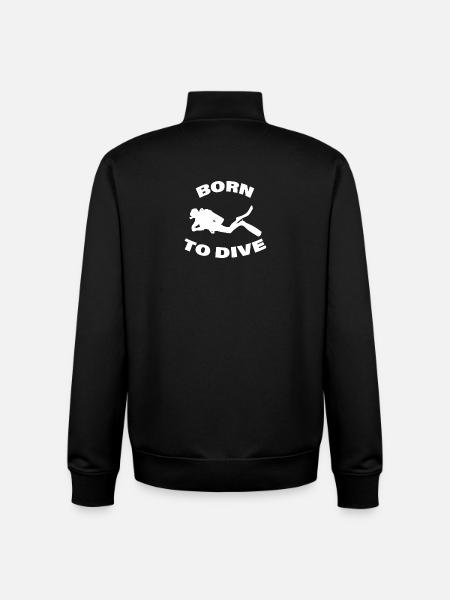 BORN TO DIVE - Unisex Organic Zip Sweatshirt by Stanley/Stella - black