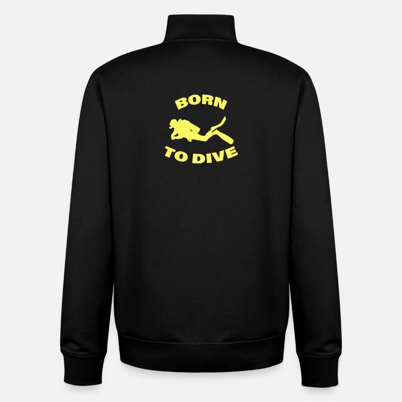 BORN TO DIVE - Unisex Organic Zip Sweatshirt von Stanley/Stella - Schwarz