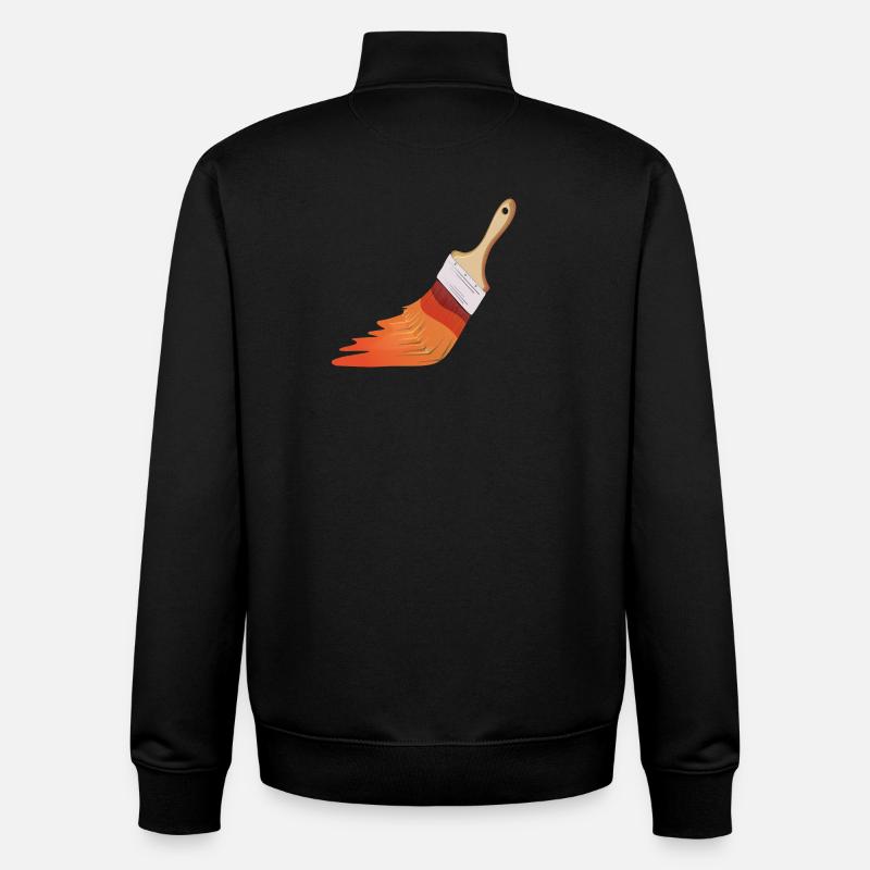 Pinceaux de peintre - Sweat zippé unisexe en coton bio Stanley/Stella - noir