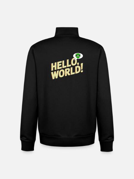 Verspieltes Alien Hello World Design - Unisex Organic Zip Sweatshirt von Stanley/Stella - Schwarz