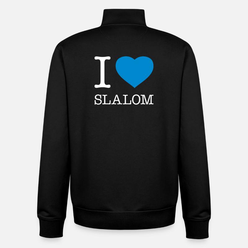 J’ADORE LE SLALOM - Sweat zippé unisexe en coton bio Stanley/Stella - noir
