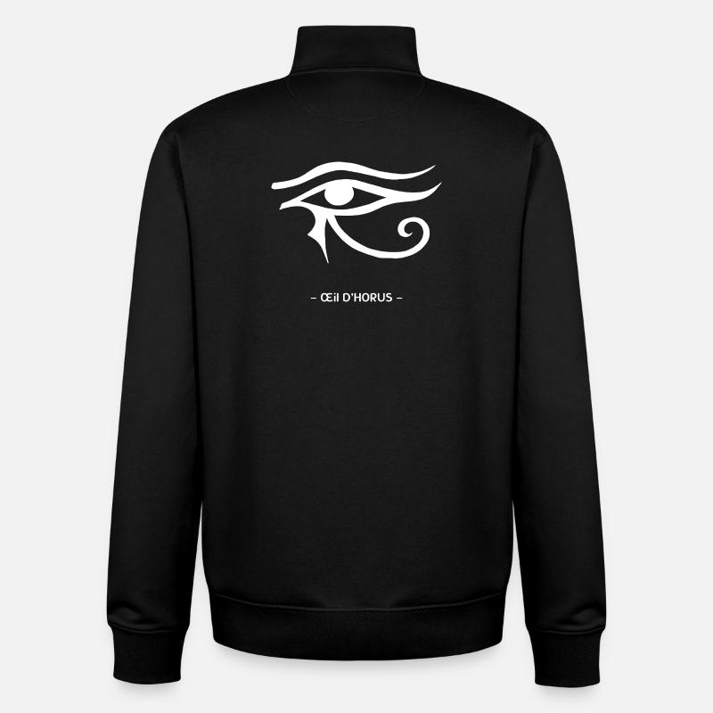 Œil D'Horus - Sweat zippé unisexe en coton bio Stanley/Stella - noir