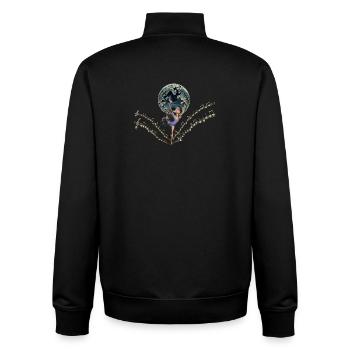Balance zwischen Musik und Magie - Unisex Organic Zip Sweatshirt von Stanley/Stella - Schwarz - Hinten - AI Model Male 185 light (185cm)