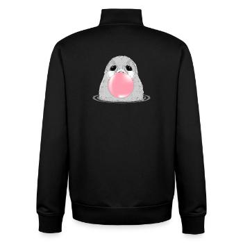 Robbe mit Kaugummiblase – Lustiges Tiermotiv - Unisex Organic Zip Sweatshirt von Stanley/Stella - Schwarz - Hinten - AI Model Male 185 light (185cm)