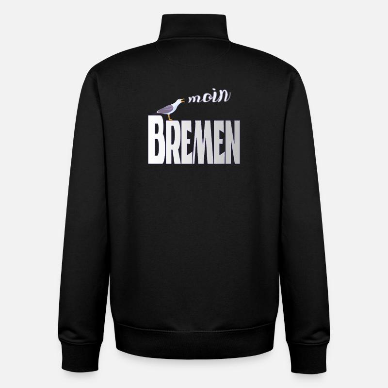 Bremen Möwe & Moin Design - Unisex Organic Zip Sweatshirt von Stanley/Stella - Schwarz