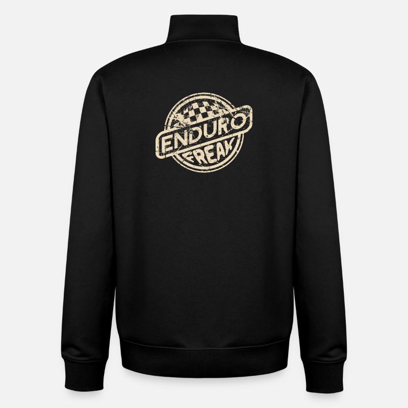 Enduro Freak | Retro Design - Unisex Organic Zip Sweatshirt by Stanley/Stella - black