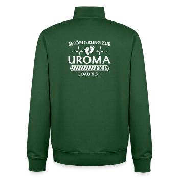 Beförderung zur Uroma 2026 loading - Unisex Organic Zip Sweatshirt von Stanley/Stella - Flaschengrün - Hinten - AI Model Male 185 dark (185cm)