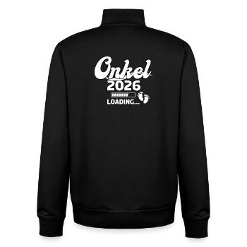 Onkel 2026 Loading Design - Unisex Organic Zip Sweatshirt von Stanley/Stella - Schwarz - Hinten - AI Model Male 185 light (185cm)