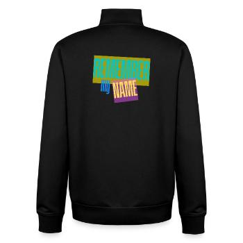 Remember my Name - Slogan - Unisex Organic Zip Sweatshirt by Stanley/Stella - black - Back - AI Model Male 185 light (185cm)
