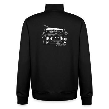 GDR Radio Recorder Cassette Recorder Ostalgie 80s - Unisex Organic Zip Sweatshirt by Stanley/Stella - black - Back - AI Model Male 185 light (185cm)