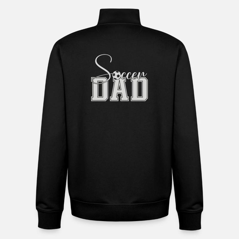 Fußball Papa Uni Block Text - Unisex Organic Zip Sweatshirt von Stanley/Stella - Schwarz