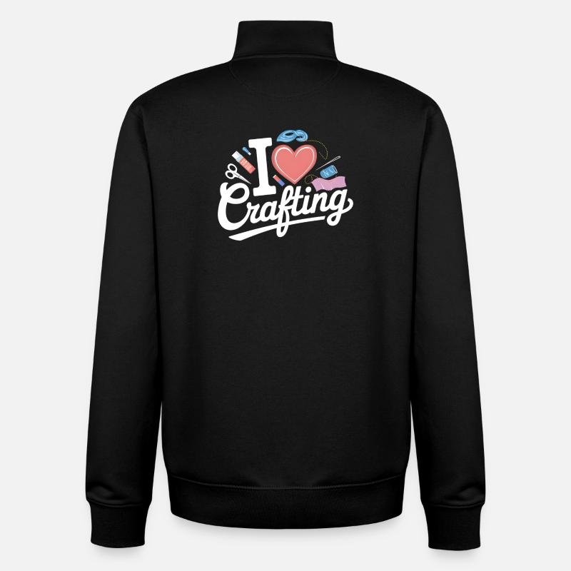 Ich liebe Basteln - Unisex Organic Zip Sweatshirt von Stanley/Stella - Schwarz