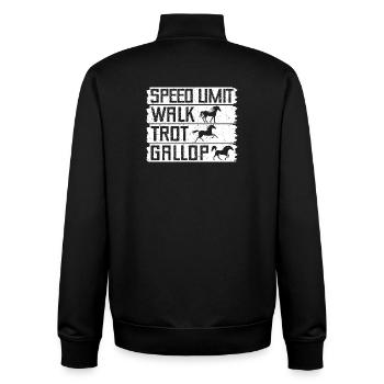 Horseback Riding Walk Trot Gallop Horse Rider - Unisex Organic Zip Sweatshirt von Stanley/Stella - Schwarz - Hinten - AI Model Male 185 light (185cm)