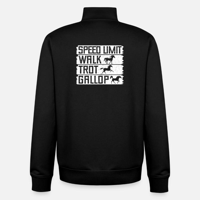 Equitation Marche Trot Galop Cavalier - Sweat zippé unisexe en coton bio Stanley/Stella - noir