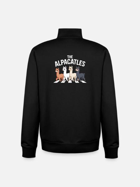 Alpacatles Llama Alpaca - Unisex Organic Zip Sweatshirt by Stanley/Stella - black