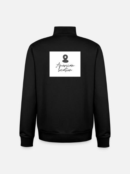 American Location Pin - Unisex Organic Zip Sweatshirt by Stanley/Stella - black