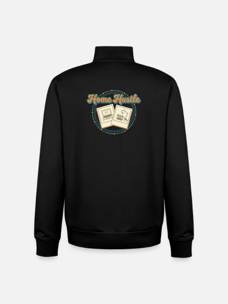 Home Hustle Retro - Unisex Organic Zip Sweatshirt by Stanley/Stella - black