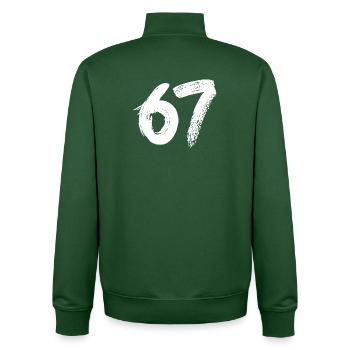 67 Peinture Blanche - Sweat zippé unisexe en coton bio Stanley/Stella - vert bouteille - Dos - AI Model Male 185 dark (185cm)