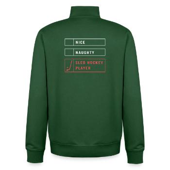 Para Handicap Eishockey - Unisex Organic Zip Sweatshirt von Stanley/Stella - Flaschengrün - Hinten - AI Model Male 185 dark (185cm)