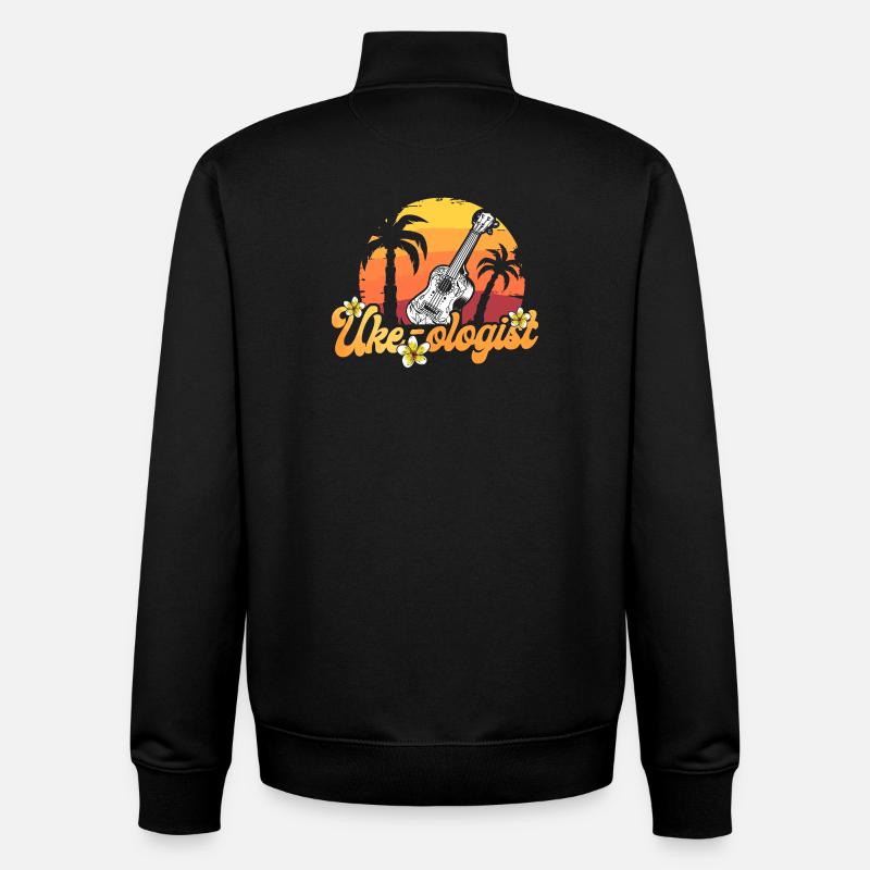 Hawaiian Ukulele Uke Uke-Ologist - Unisex Organic Zip Sweatshirt by Stanley/Stella - black