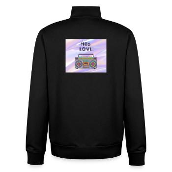 90s Love Boombox - Unisex Organic Zip Sweatshirt by Stanley/Stella - black - Back - AI Model Male 185 light (185cm)