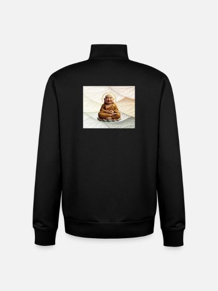 Buddha on leaf pattern - Unisex Organic Zip Sweatshirt by Stanley/Stella - black