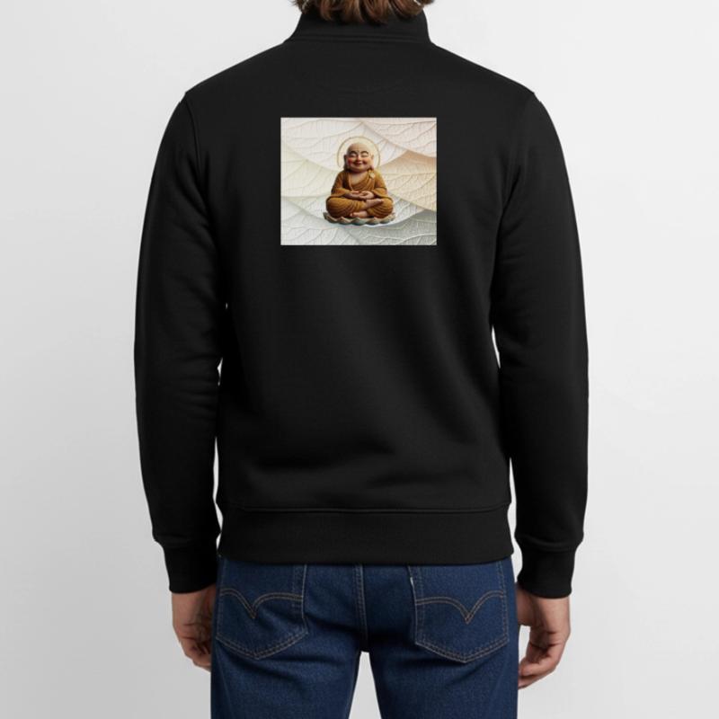Buddha on leaf pattern Unisex Organic Zip Sweatshirt by Stanley/Stella
