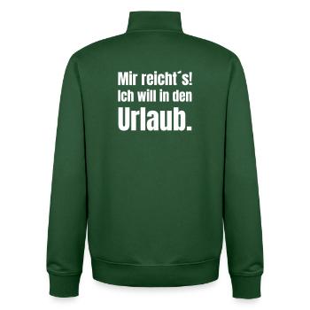 Holiday lust in bold typography - Unisex Organic Zip Sweatshirt by Stanley/Stella - bottle green - Back - AI Model Male 185 dark (185cm)