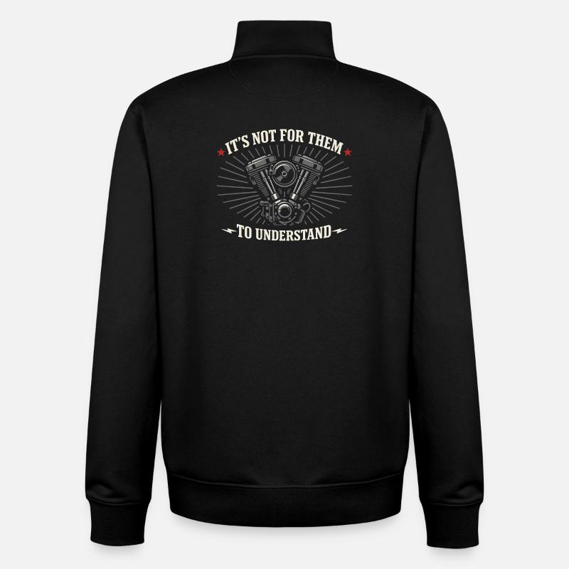 Why we ride motorcycles, - Unisex Organic Zip Sweatshirt by Stanley/Stella - black