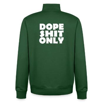 shit - Unisex Organic Zip Sweatshirt by Stanley/Stella - bottle green - Back - AI Model Male 185 dark (185cm)