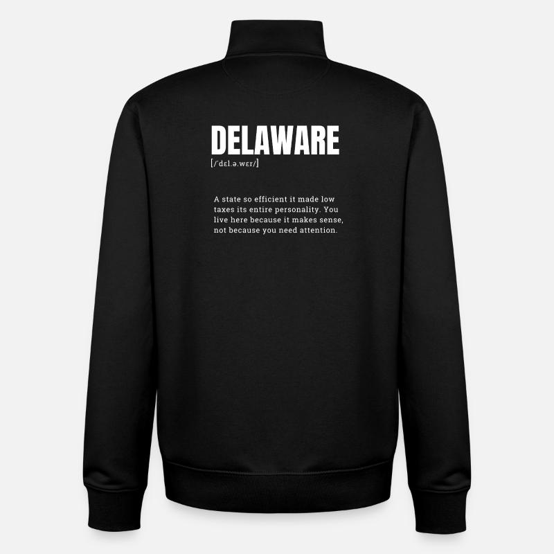 Delaware Neon Typography - Unisex Organic Zip Sweatshirt by Stanley/Stella - black