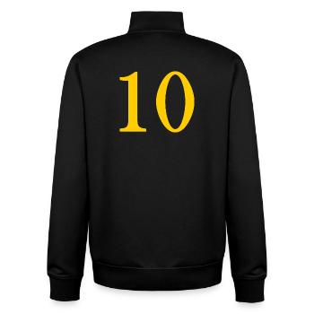 10. 10 YEARS. 10th ANNIVERSARY. 10 YEAR ANNIVERSARY. - Unisex Organic Zip Sweatshirt by Stanley/Stella - black - Back - AI Model Male 185 light (185cm)