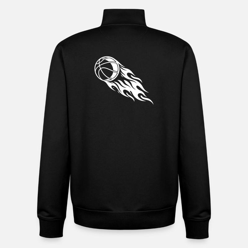 Basketball Fire - Unisex Organic Zip Sweatshirt by Stanley/Stella - black