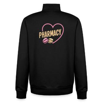 Heart Pharmacist Pharmacy Technician Job Love - Unisex Organic Zip Sweatshirt by Stanley/Stella - black - Back - AI Model Male 185 light (185cm)