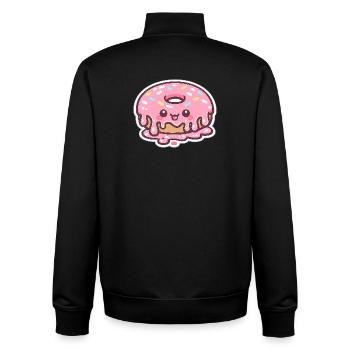 Kawaii Donut with Frosting - Unisex Organic Zip Sweatshirt by Stanley/Stella - black - Back - AI Model Male 185 light (185cm)