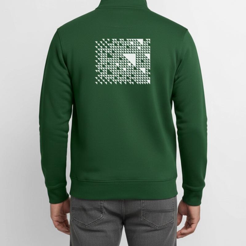 Triangular Mosaic Grid Unisex Organic Zip Sweatshirt by Stanley/Stella